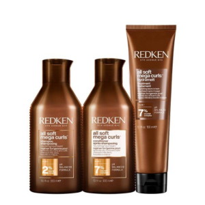 REDKEN ALL SOFT MEGA CURLS PACK - amaciador+shampoo+protetor térmico