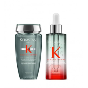 Kérastase Bain Shampoo e Serúm Anti-Queda Genesis Homem Rotina Anti-Queda