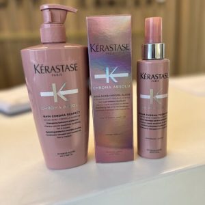 KÉRASTASE CHROMA ABSOLU BAIN CHROMA RESPECT 500ML+ SOIN ACIDE CHROMA GLOSS 210ML+ PROTEÇAO TERMICA 150ML
